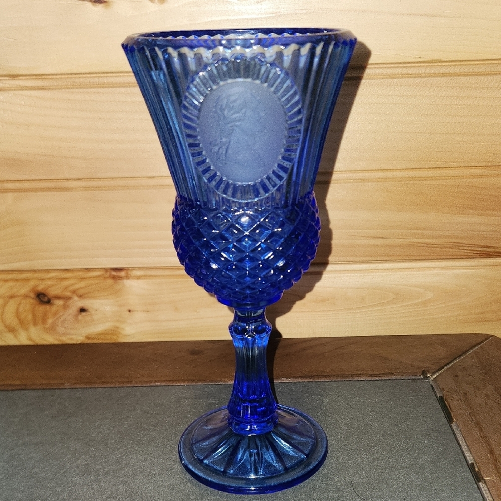 Final Price/ Avon Blue Dinnerware Goblet with Intricate Design